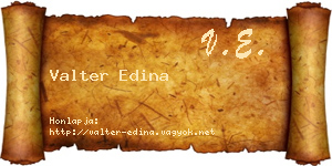 Valter Edina névjegykártya